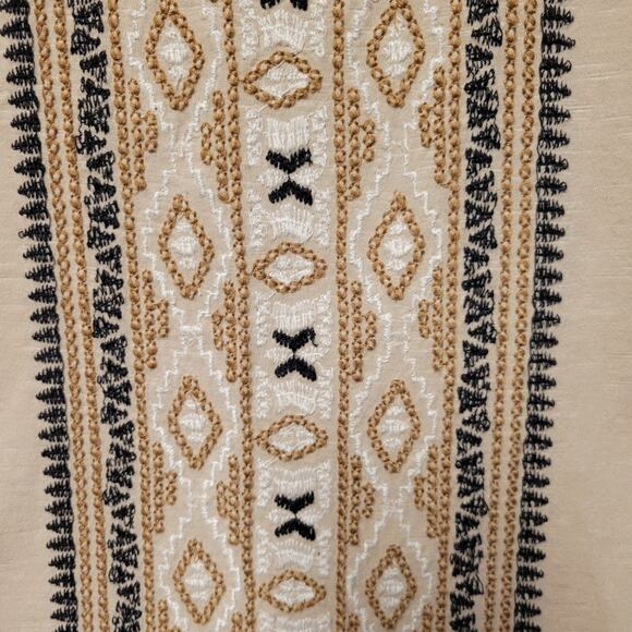 Embroidered Boho Tunic Top Beachy Lightweight Bohemian Hippie Coastal Size XL - Picture 4 of 5